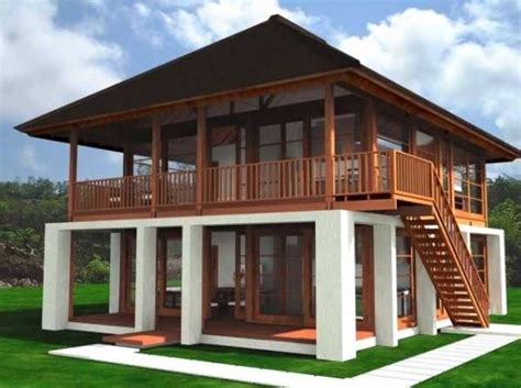 Desain Rumah Kayu 2 Lantai Sederhana